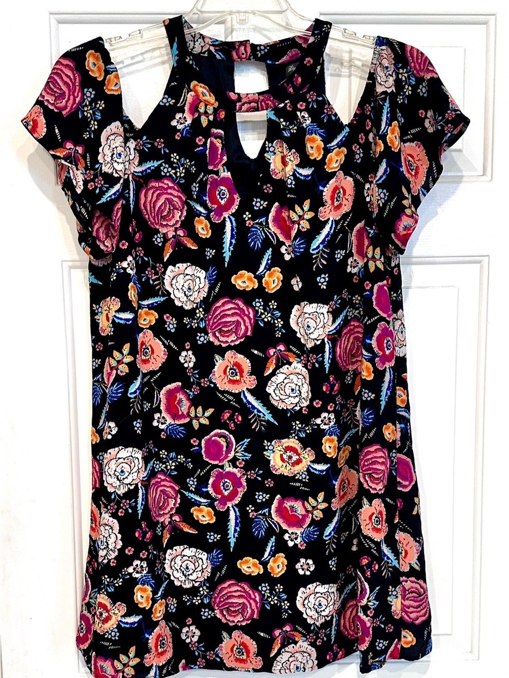 Lily Rose Floral Mini Dress – Size XL Off the Shoulder